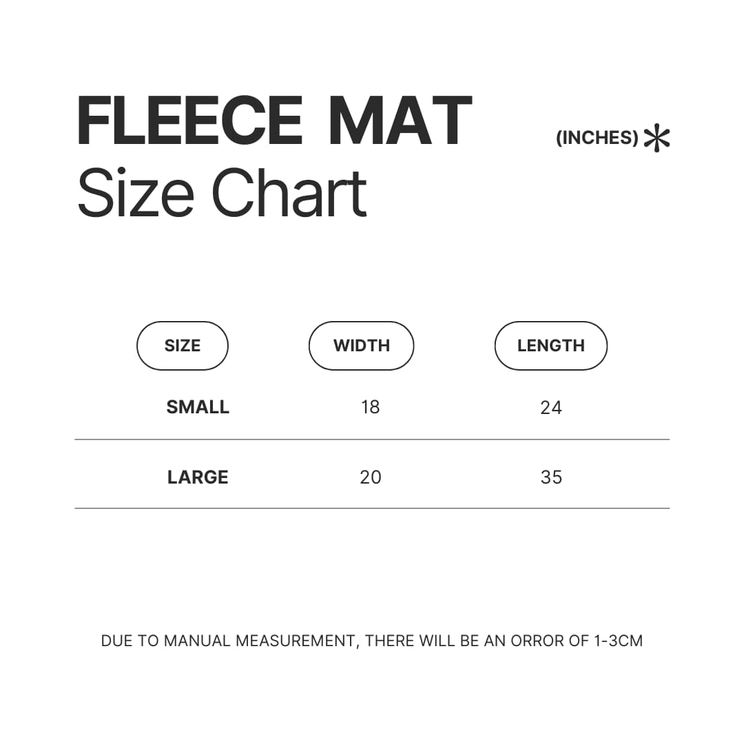 Fleece Mat Size Chart - Miffy Merch