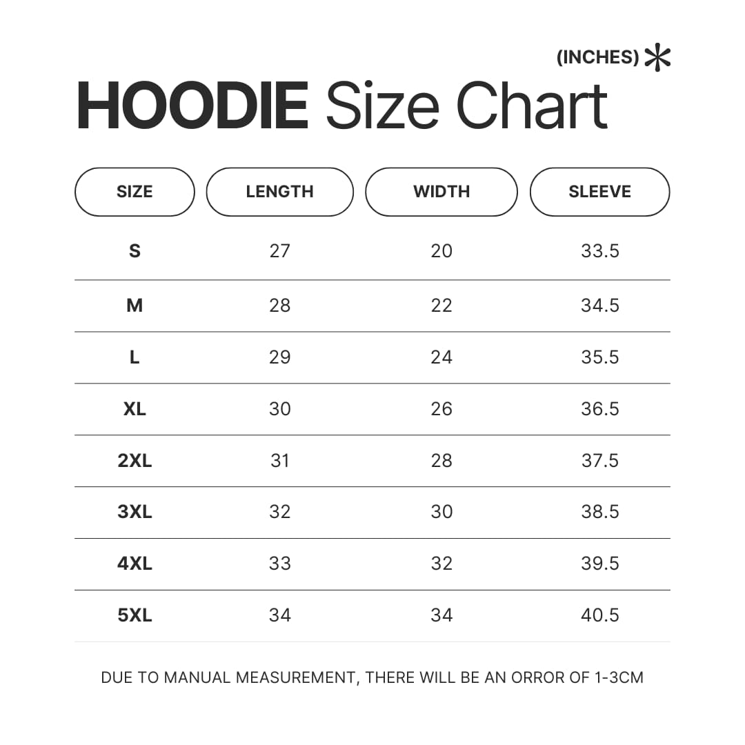 Hoodie Size Chart 4 - Miffy Merch