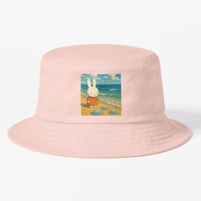Ghibli Artstyle Inspired Miffy Looking At Jellyfish Bucket Hat