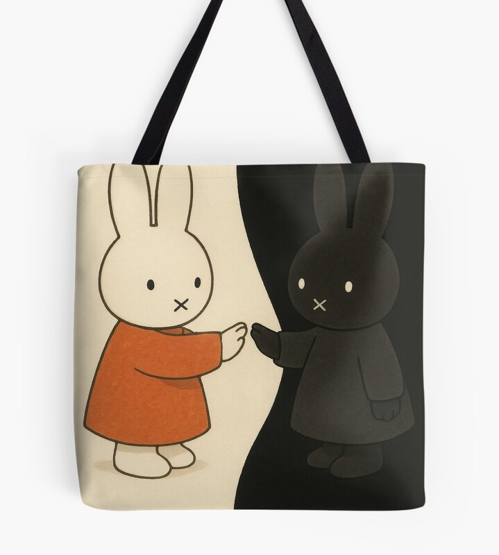 Yin And Yang Miffy Tote Bag