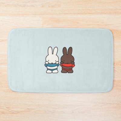 The Two Characters In The Image Are Miffy And Her Pen Pal Melanie Bath Mat