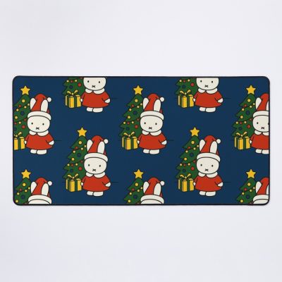Inspired Simplified Miffy Blue Themed For Christmas Mouse Pad